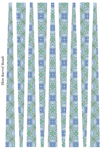 Small Oval Paper Beads Template Design #15