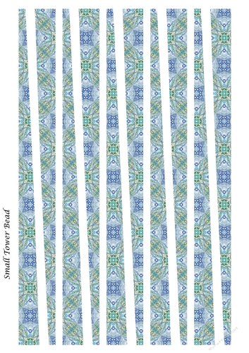 Small Tower Shaped Paper Beads Template Design #15
