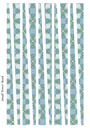Small Tower Shaped Paper Bead Template Design #16