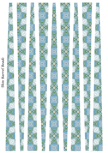 Small Oval Shaped Paper Bead Template Design #16