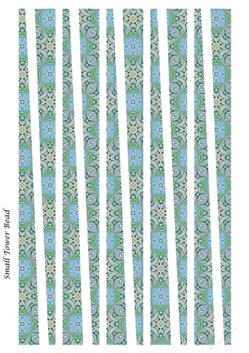 Small Tower Shaped Paper Beads Template Design #17