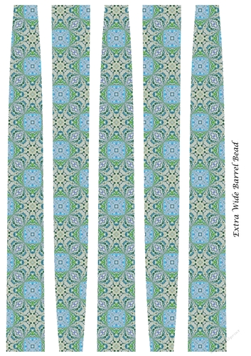 Extra Wide Barrel Shaped Paper Beads Template Design #17