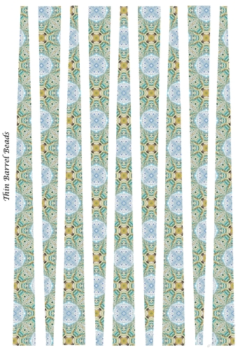 Thin Barrel Bead Oval Shaped Paper Bead Template Design #18