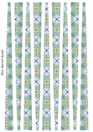 Small Oval Shaped Paper Bead Template Design #19