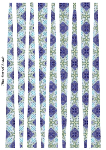 Small Barrel Oval Paper Bead Template Design #20