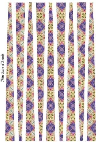 Small Oval Barrel Shaped Paper Bead Template Design #21