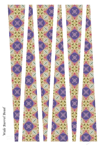 Large Oval Barrel Shaped Paper Bead Template Design #21