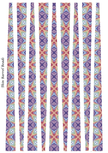 Small Oval Shaped Paper Bead Template Design #22