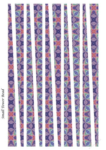Small Tower Shaped Paper Bead Template Design #23