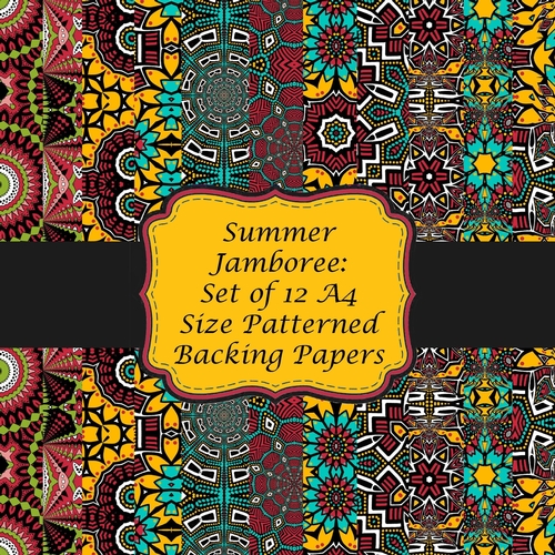 Summer Jamboree: Set of 12 A4 Colourful Abstract Background Papers