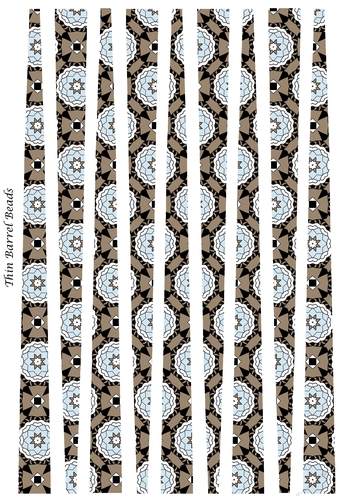 Small Oval Shaped Paper Bead Template Design #26