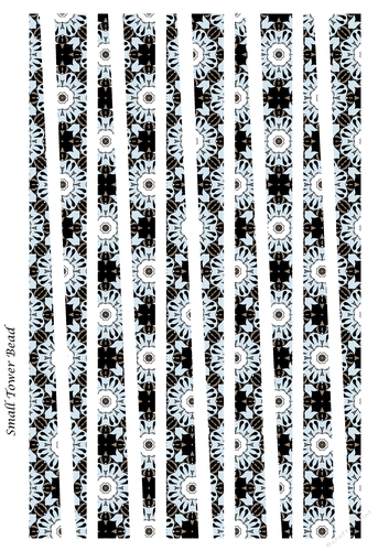 Small Tower Shaped Paper Bead Template Design #27