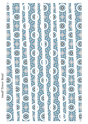 Small Tower Shaped Paper Bead Template Design #28