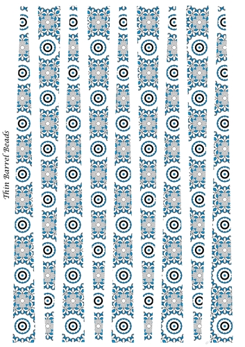 Small Oval Shaped Paper Bead Template Design #28