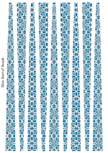 Small Oval Shaped Paper Bead Template Design #29