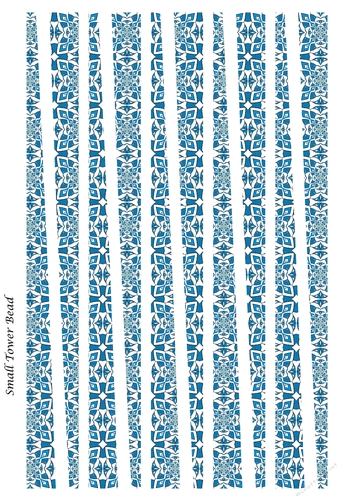 Small Tower Shaped Paper Bead Template Design #29