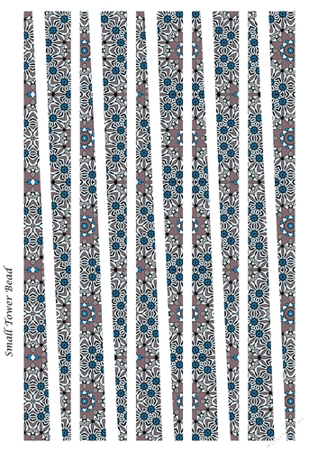 Small Tower Shaped Paper Bead Template Design #30