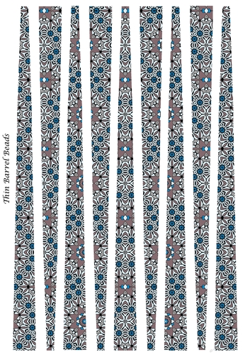 Small Oval Shaped Paper Bead Template Design #30
