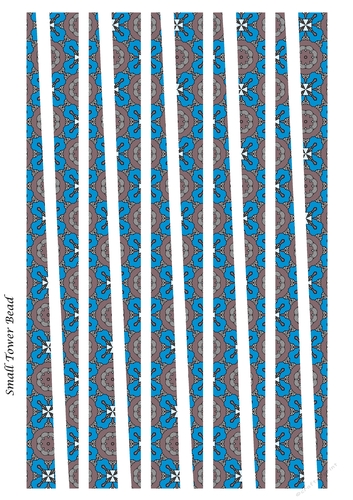 Small Tower Shaped Paper Bead Template Design #31