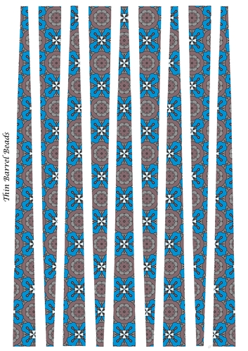 Small Oval Shaped Paper Bead Template Design #31