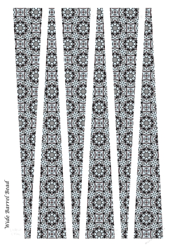 Large Oval Shaped Paper Bead Template Design #32