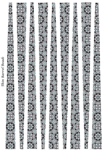 Small Oval Shaped Paper Bead Template Design #32