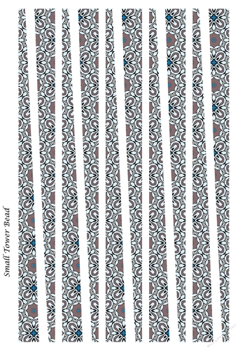 Small Tower Shaped Paper Bead Template Design #33
