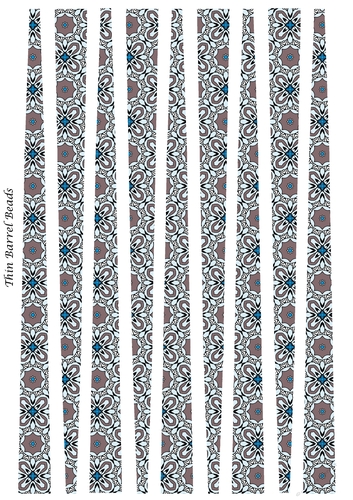 Small Oval Shaped Paper Bead Template Design #33