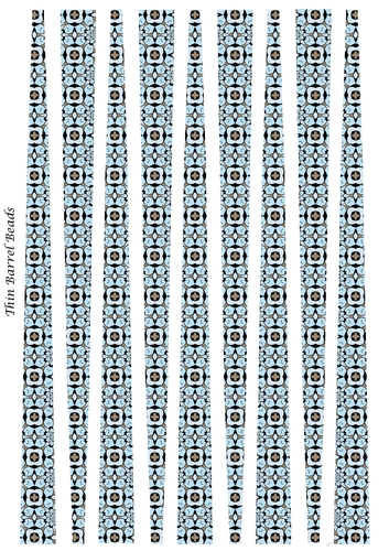 Small Oval Shaped Paper Bead Template Design #34