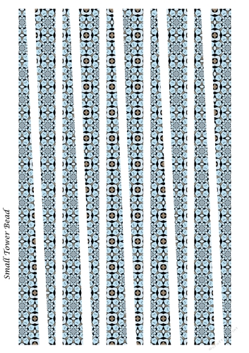 Small Tower Shaped Paper Bead Template Design #34
