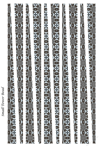 Small Tower Shaped Paper Bead Template Design #35