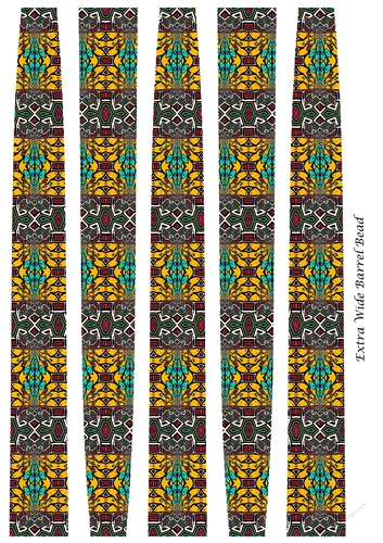 Extra Large Oval Shaped Paper Bead Template Design #36