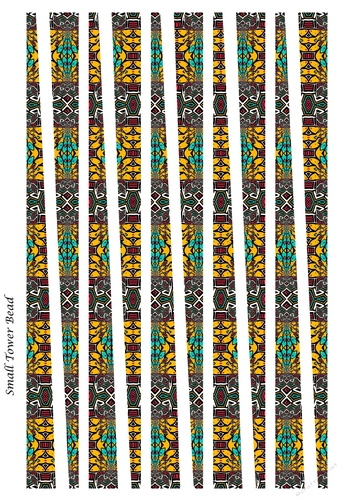 Small Tower Shaped Paper Bead Template Design #36