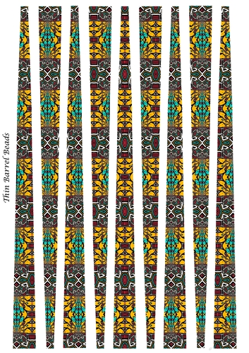 Small Oval Shaped Paper Bead Template Design #36