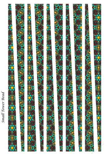 Small Tower Shaped Paper Bead Template Design #37