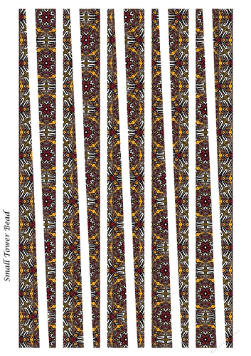Small Tower Shaped Paper Bead Template Design #38