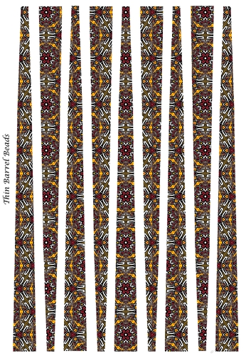 Small Oval Shaped Paper Bead Template Design #38