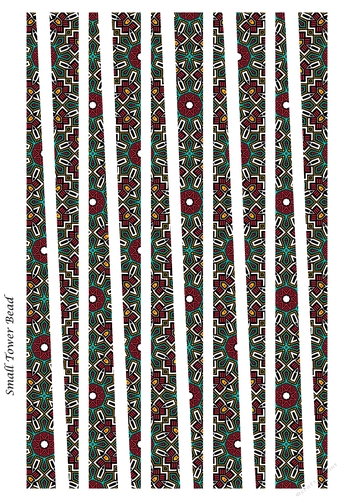 Small Tower Shaped Paper Bead Template Design #39
