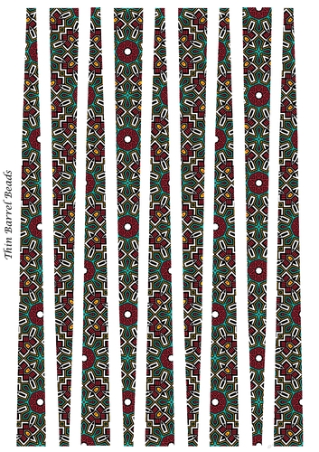 Small Oval Shaped Paper Bead Template Design #39