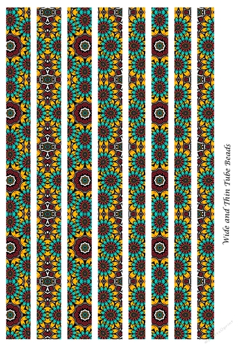 Tube Shaped Paper Bead Template Design #40