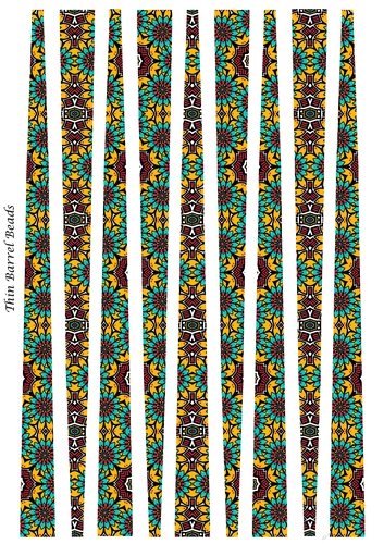 Small Oval Shaped Paper Bead Template Design #40