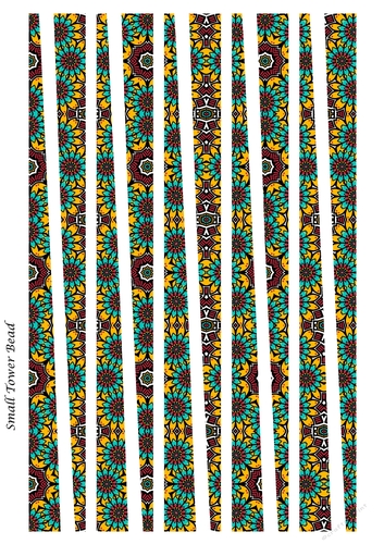Small Tower Shaped Paper Bead Template Design #40