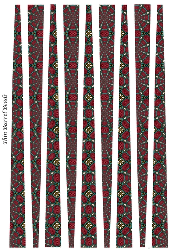 Small Oval Shaped Paper Bead Template Design #41