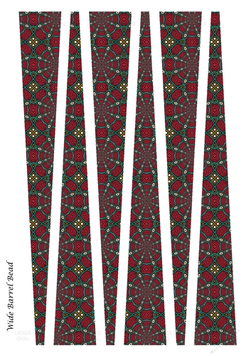 Large Oval Shaped Paper Bead Template Design #41