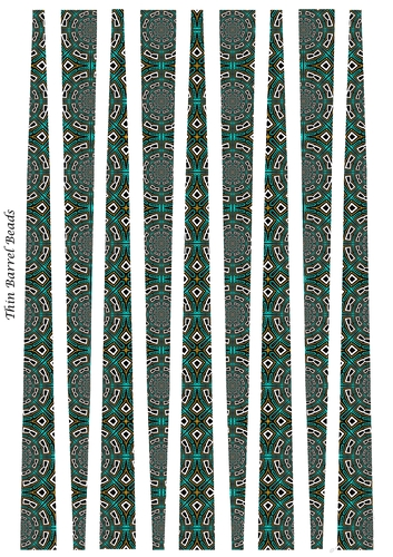 Small Oval Shaped Paper Bead Template Design #42