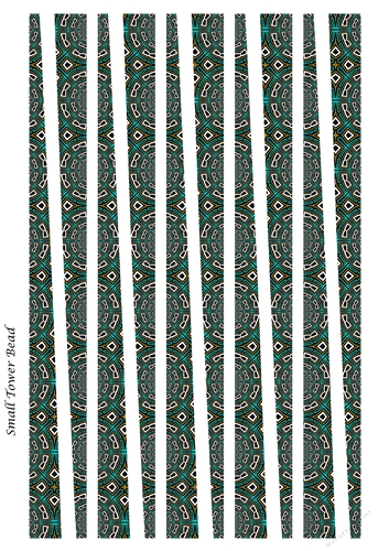 Small Tower Shaped Paper Bead Template Design #42