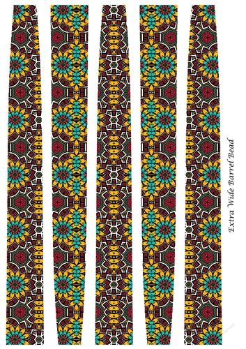 Extra Wide Oval Shaped Paper Bead Template Design #43
