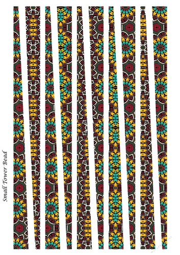 Small Tower Shaped Paper Bead Template Design #43