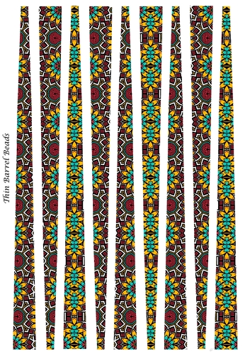 Small Oval Shaped Paper Bead Template Design #43