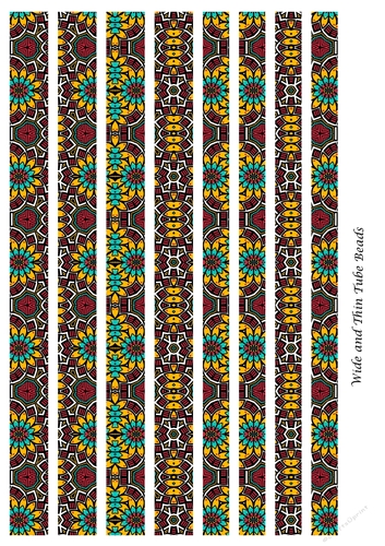 Tube Shaped Paper Bead Template Design #43